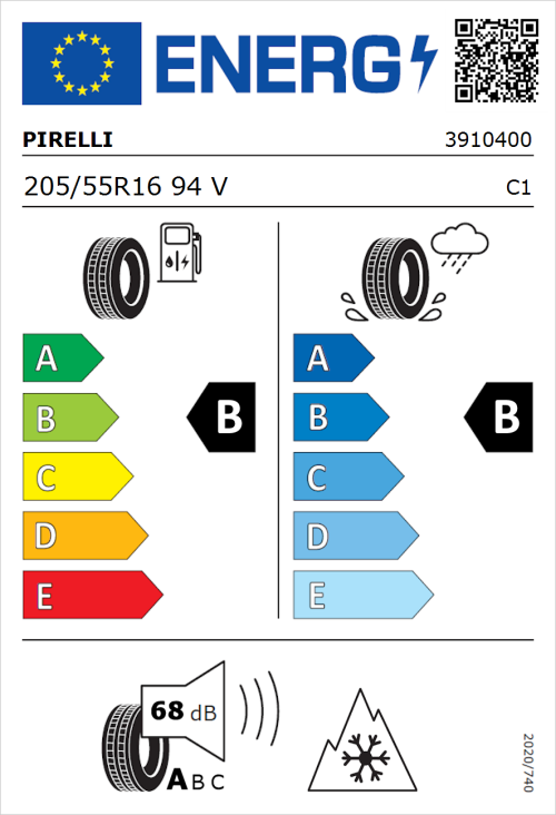 Tyre Label for Pirelli Cinturato All Season SF2 205/55R16 94V
